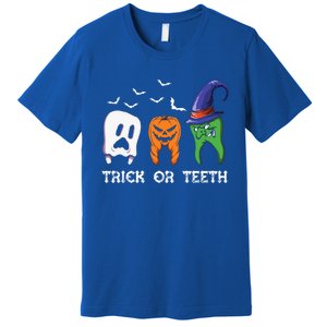 Dentist Halloween Trick Or Teeth Funny Dental Treat Cute Gift Premium T-Shirt