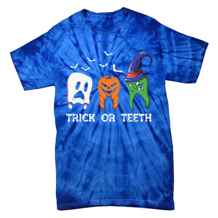 Dentist Halloween Trick Or Teeth Funny Dental Treat Cute Gift Tie-Dye T-Shirt