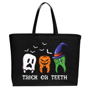 Dentist Halloween Trick Or Teeth Funny Dental Treat Cute Gift Cotton Canvas Jumbo Tote