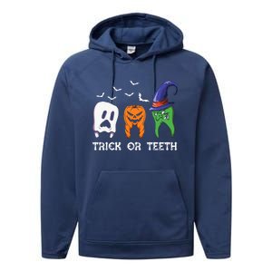 Dentist Halloween Trick Or Teeth Funny Dental Treat Cute Gift Performance Fleece Hoodie