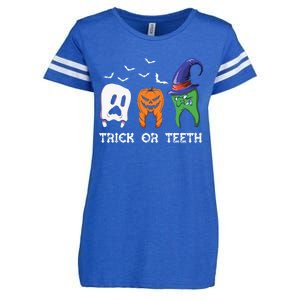 Dentist Halloween Trick Or Teeth Funny Dental Treat Cute Gift Enza Ladies Jersey Football T-Shirt