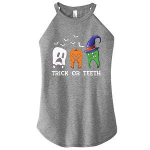 Dentist Halloween Trick Or Teeth Funny Dental Treat Cute Gift Women's Perfect Tri Rocker Tank