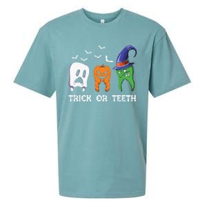 Dentist Halloween Trick Or Teeth Funny Dental Treat Cute Gift Sueded Cloud Jersey T-Shirt