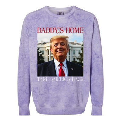 DaddyS Home Trump Take America Back Colorblast Crewneck Sweatshirt