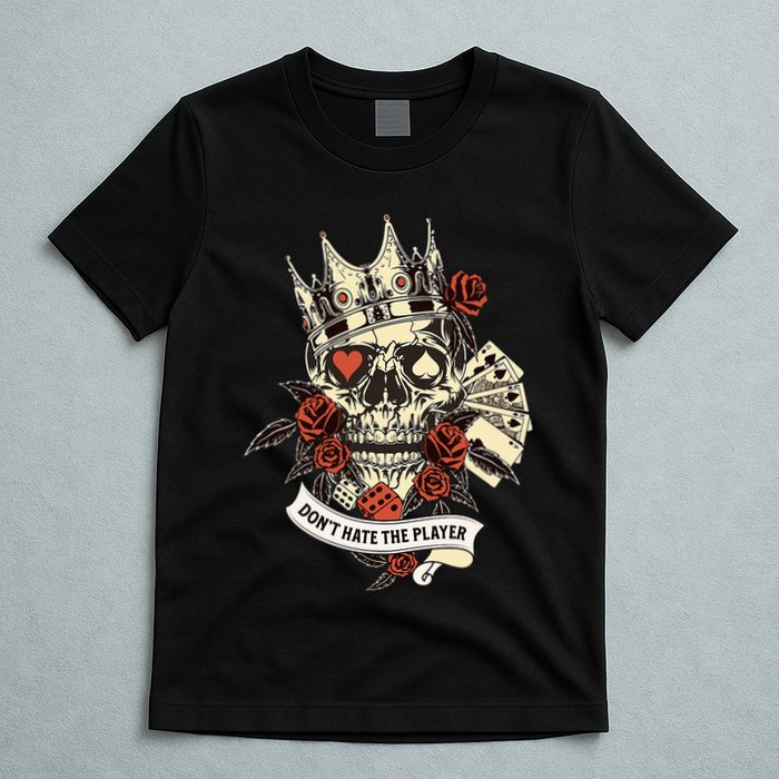 Don't Hate The Player Skull T-Shirt