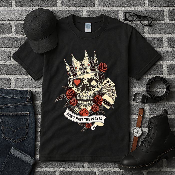 Don't Hate The Player Skull Tall T-Shirt