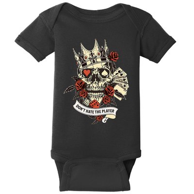 Don't Hate The Player Skull Baby Bodysuit