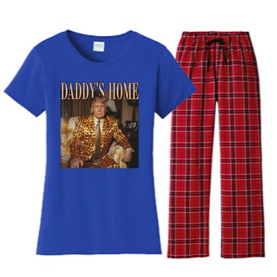 DaddyS Home Trump Funny Gift Trump 2024 Gift Women's Flannel Pajama Set