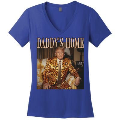 DaddyS Home Trump Funny Gift Trump 2024 Gift Women's V-Neck T-Shirt