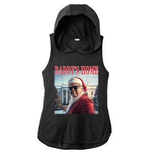 DaddyS Home Trump 2024 Won Santa Claus Christmas Ladies PosiCharge Tri-Blend Wicking Draft Hoodie Tank