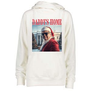 DaddyS Home Trump 2024 Won Santa Claus Christmas Womens Funnel Neck Pullover Hood