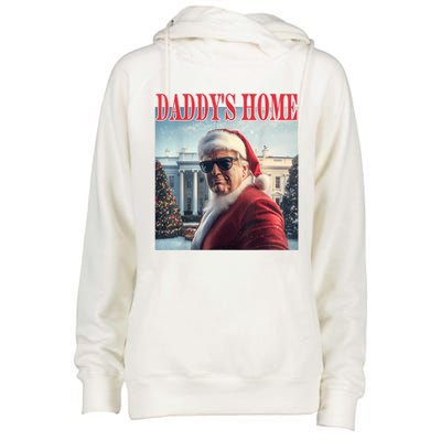 DaddyS Home Trump 2024 Won Santa Claus Christmas Womens Funnel Neck Pullover Hood