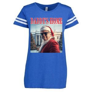 DaddyS Home Trump 2024 Won Santa Claus Christmas Enza Ladies Jersey Football T-Shirt