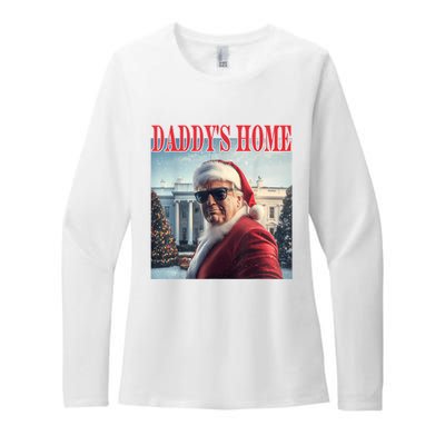 DaddyS Home Trump 2024 Won Santa Claus Christmas Womens CVC Long Sleeve Shirt