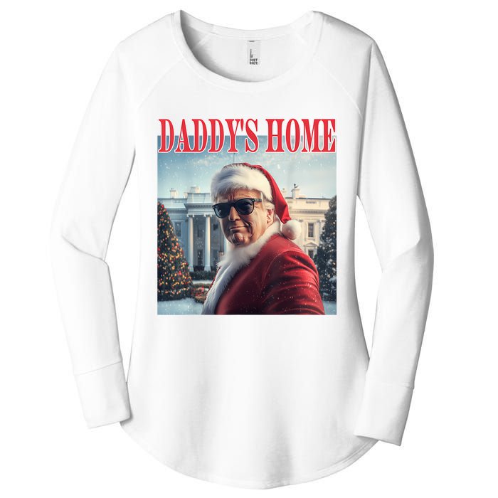 DaddyS Home Trump 2024 Won Santa Claus Christmas Women's Perfect Tri Tunic Long Sleeve Shirt