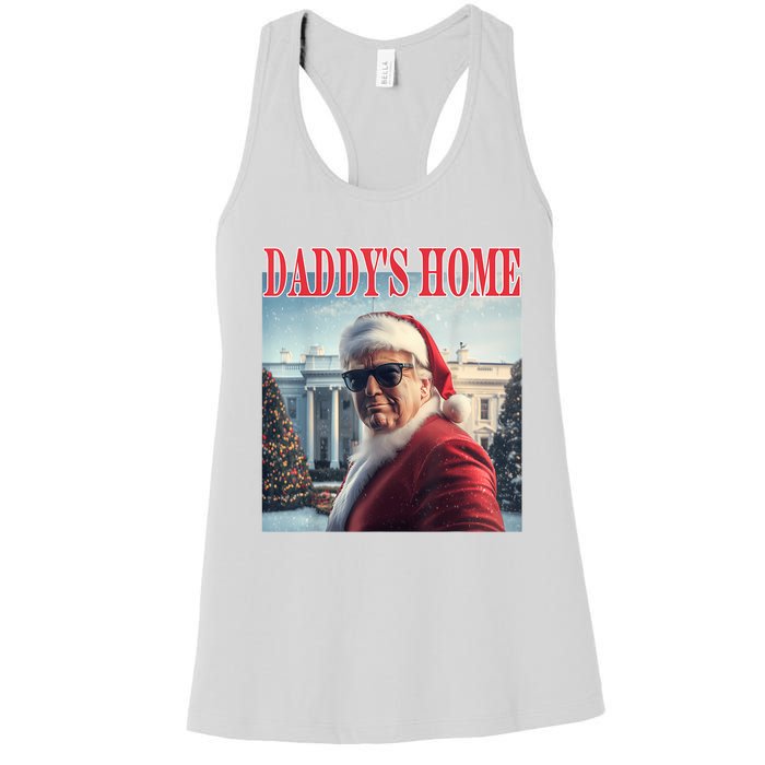 DaddyS Home Trump 2024 Won Santa Claus Christmas Women's Racerback Tank