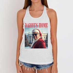 DaddyS Home Trump 2024 Won Santa Claus Christmas Women's Knotted Racerback Tank