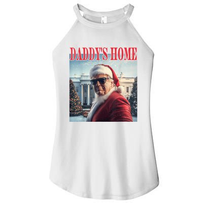 DaddyS Home Trump 2024 Won Santa Claus Christmas Women's Perfect Tri Rocker Tank