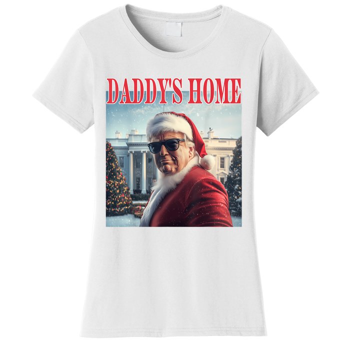 DaddyS Home Trump 2024 Won Santa Claus Christmas Women's T-Shirt