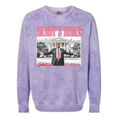 Daddys Home Trump 2024 Colorblast Crewneck Sweatshirt