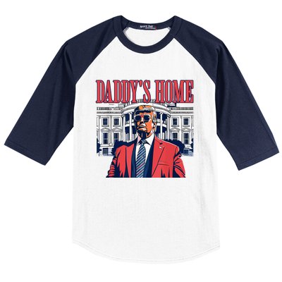 Daddys Home Trump 2024 Baseball Sleeve Shirt