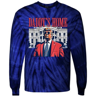 Daddys Home Trump 2024 Tie-Dye Long Sleeve Shirt