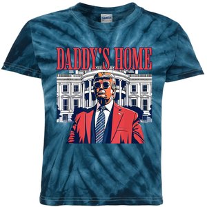 Daddys Home Trump 2024 Kids Tie-Dye T-Shirt