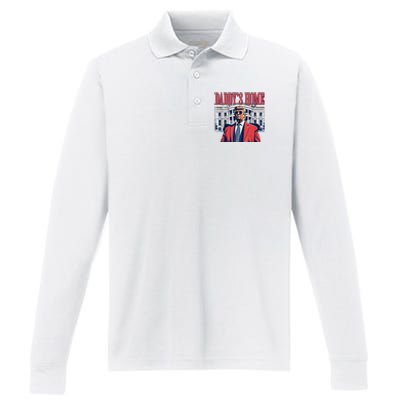 Daddys Home Trump 2024 Performance Long Sleeve Polo