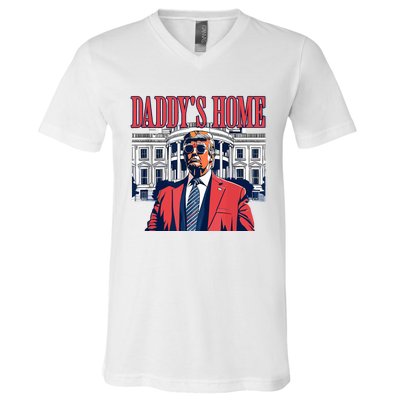 Daddys Home Trump 2024 V-Neck T-Shirt