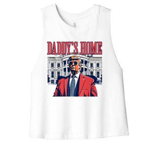 Daddys Home Trump 2024 Women's Racerback Cropped Tank