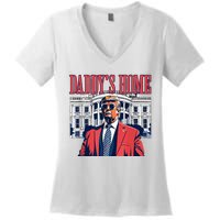 Daddys Home Trump 2024 Women's V-Neck T-Shirt