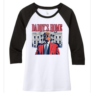 Daddys Home Trump 2024 Women's Tri-Blend 3/4-Sleeve Raglan Shirt