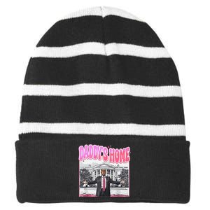 Daddys Home Trump 2024 Striped Beanie with Solid Band