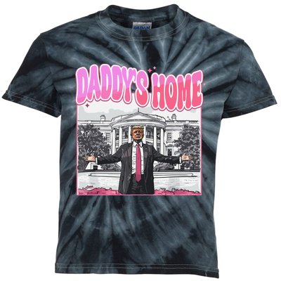 Daddys Home Trump 2024 Kids Tie-Dye T-Shirt