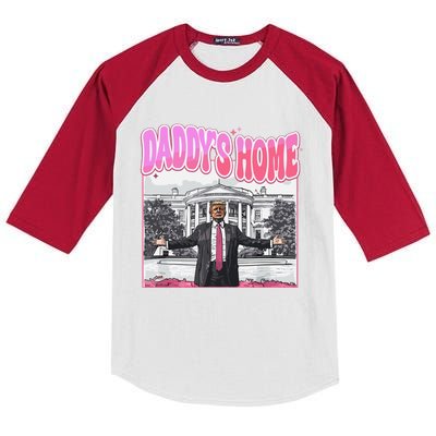 Daddys Home Trump 2024 Kids Colorblock Raglan Jersey