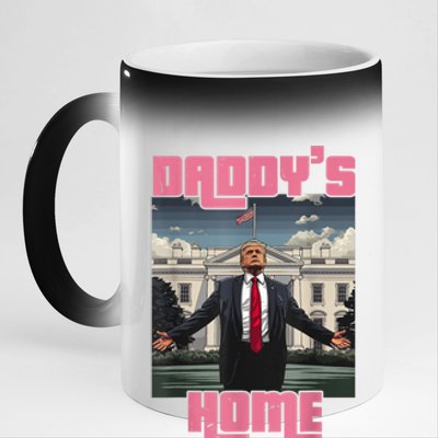 Daddys Home Trump Pink 2024 Funny Trump Take America Back 11oz Black Color Changing Mug