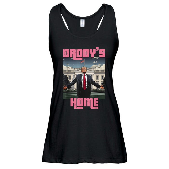 Daddys Home Trump Pink 2024 Funny Trump Take America Back Ladies Essential Flowy Tank