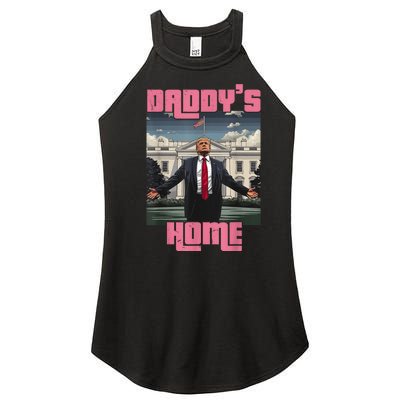 Daddys Home Trump Pink 2024 Funny Trump Take America Back Women's Perfect Tri Rocker Tank