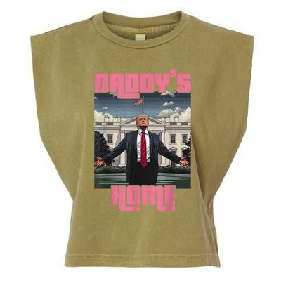 Daddys Home Trump Pink 2024 Funny Trump Take America Back Garment-Dyed Women's Muscle Tee