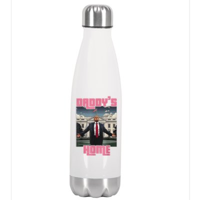 Daddys Home Trump Pink 2024 Funny Trump Take America Back Stainless Steel Insulated Water Bottle