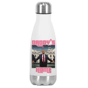 Daddys Home Trump Pink 2024 Funny Trump Take America Back Stainless Steel Insulated Water Bottle