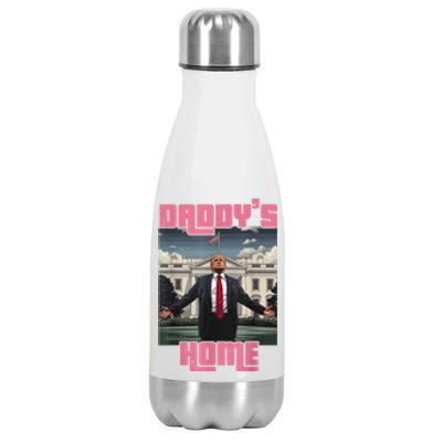 Daddys Home Trump Pink 2024 Funny Trump Take America Back Stainless Steel Insulated Water Bottle