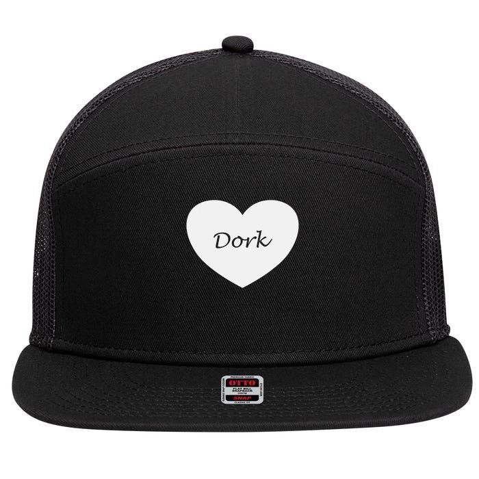 Dork Heart Unique Dorks Design 7 Panel Mesh Trucker Snapback Hat