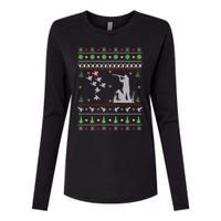 Duck Hunting Ugly Christmas Hunt Xmas Womens Cotton Relaxed Long Sleeve T-Shirt