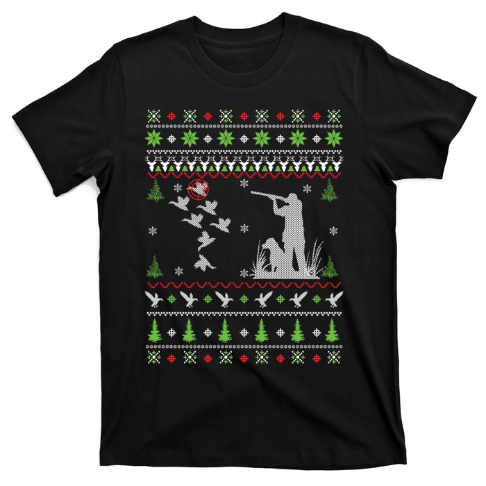 Duck Hunting Ugly Christmas Hunt Xmas T-Shirt