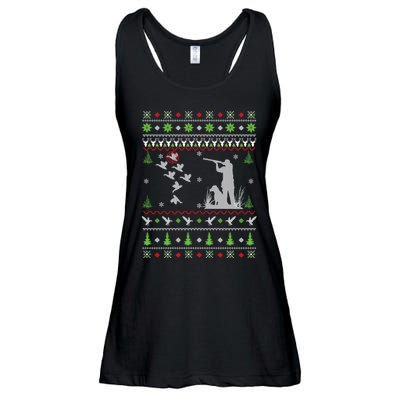 Duck Hunting Ugly Christmas Hunt Xmas Ladies Essential Flowy Tank