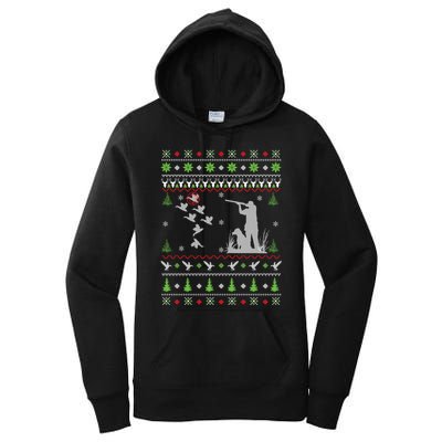 Duck Hunting Ugly Christmas Hunt Xmas Women's Pullover Hoodie