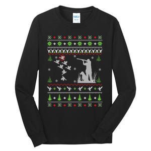 Duck Hunting Ugly Christmas Hunt Xmas Tall Long Sleeve T-Shirt