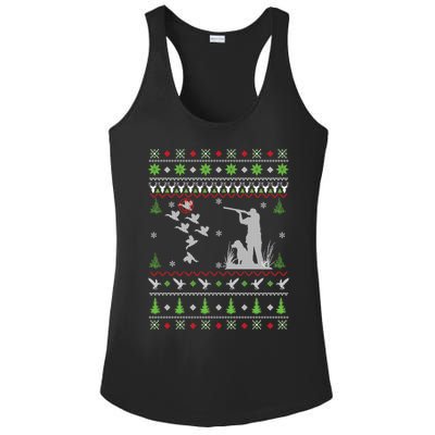 Duck Hunting Ugly Christmas Hunt Xmas Ladies PosiCharge Competitor Racerback Tank