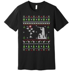 Duck Hunting Ugly Christmas Hunt Xmas Premium T-Shirt